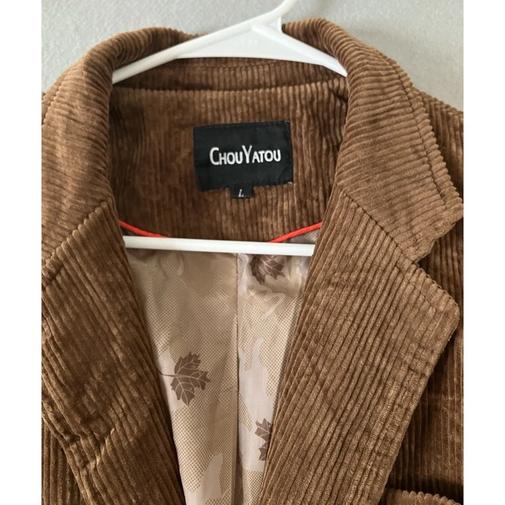 Chouyatou Men's Vtg (L) Casual Work Wear Corduroy Suit Blazer Jacket Old Money